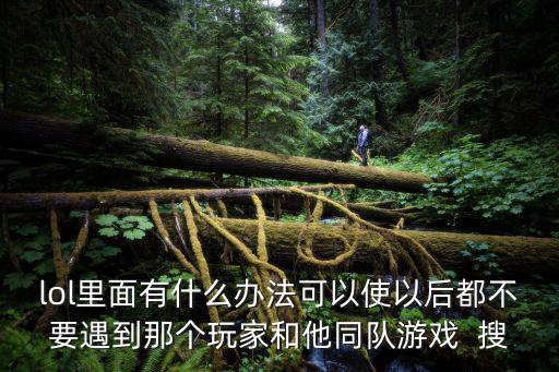 lol里面有什么办法可以使以后都不要遇到那个玩家和他同队游戏 搜
