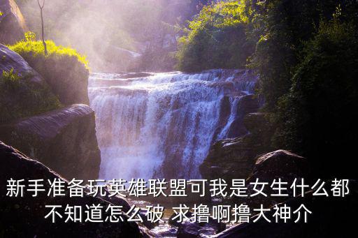 新手准备玩英雄联盟可我是女生什么都不知道怎么破 求撸啊撸大神介