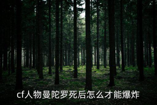 cf人物曼陀罗死后怎么才能爆炸