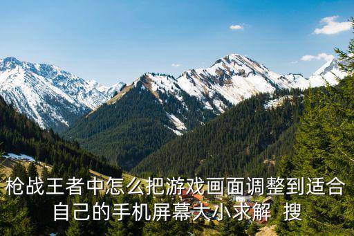 枪战王者中怎么把游戏画面调整到适合自己的手机屏幕大小求解 搜