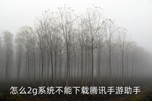 怎么2g系统不能下载腾讯手游助手