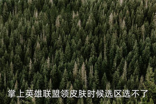 英雄联盟手游怎么没法选区，掌上英雄联盟领皮肤时候选区选不了
