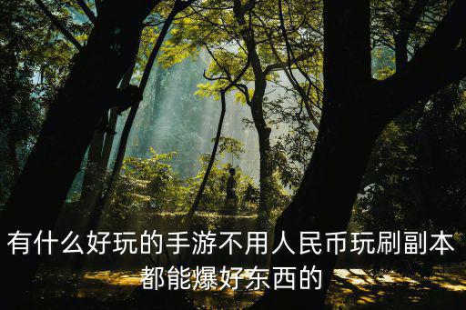 有什么好玩的手游不用人民币玩刷副本都能爆好东西的