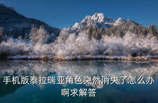 手机版泰拉瑞亚角色突然消失了怎么办啊求解答