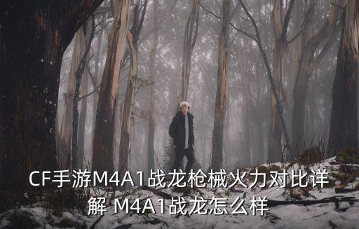 CF手游M4A1战龙枪械火力对比详解 M4A1战龙怎么样