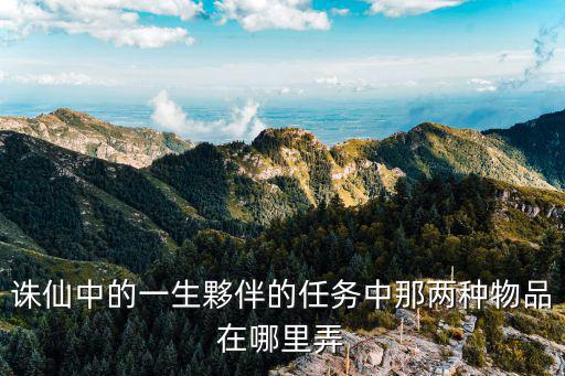 诛仙中的一生夥伴的任务中那两种物品在哪里弄