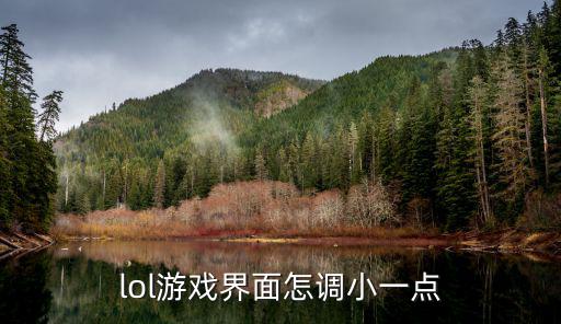 lol手游屏幕怎么调小，lol怎么把屏幕放小