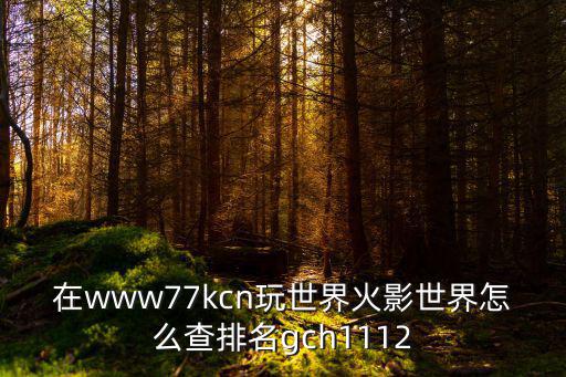 在www77kcn玩世界火影世界怎么查排名gch1112