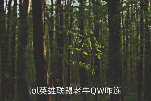 lol英雄联盟老牛QW咋连