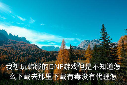 我想玩韩服的DNF游戏但是不知道怎么下载去那里下载有毒没有代理怎