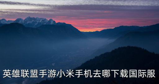 英雄联盟手游小米手机去哪下载国际服