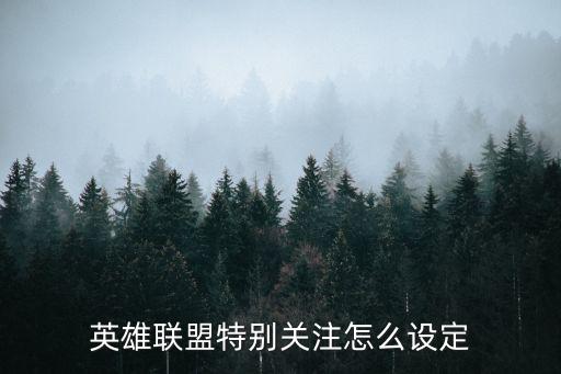 英雄联盟特别关注怎么设定