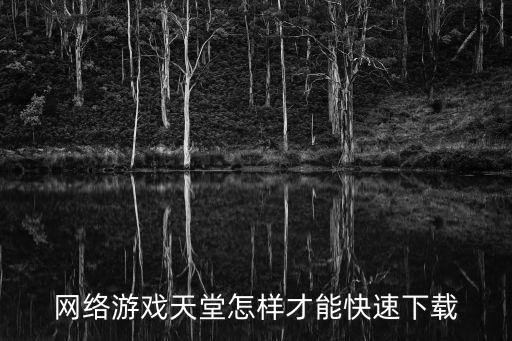 网络游戏天堂怎样才能快速下载
