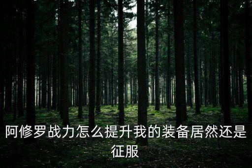 手游阿修罗怎么加战力，阿修罗战力怎么提升我的装备居然还是征服