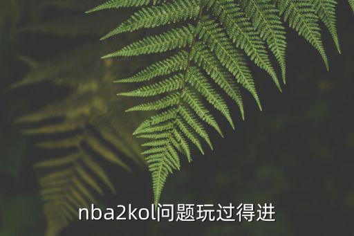 nba2kol问题玩过得进