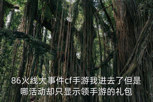 86火线大事件cf手游我进去了但是哪活动却只显示领手游的礼包