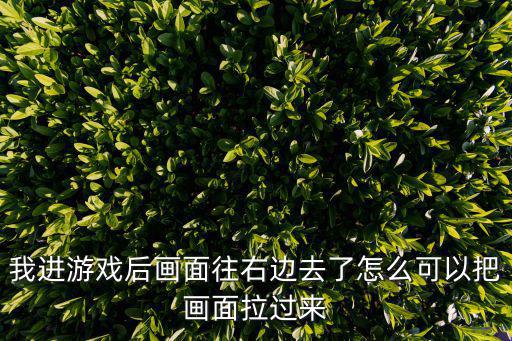 我进游戏后画面往右边去了怎么可以把画面拉过来