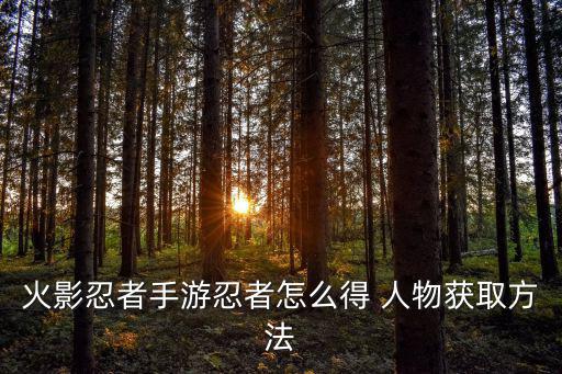 火影忍者手游忍者怎么得 人物获取方法