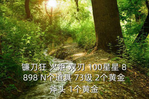 镰刀狂 火炬 双刃 100星星 8898 N个道具 73级 2个黄金斧头 1个黄金