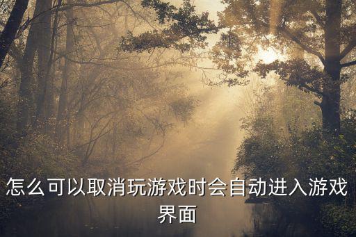 怎么可以取消玩游戏时会自动进入游戏界面