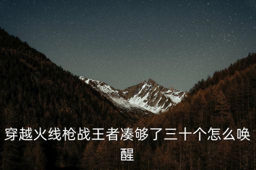 穿越火线枪战王者凑够了三十个怎么唤醒