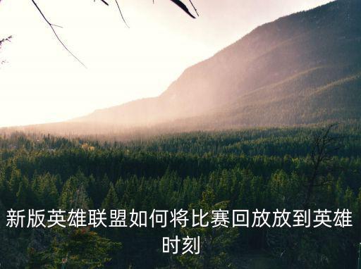 联盟手游比赛记录怎么下载，新版英雄联盟如何将比赛回放放到英雄时刻