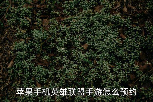 苹果手机英雄联盟手游怎么预约