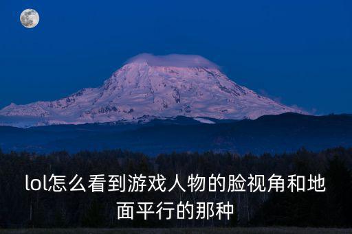 lol怎么看到游戏人物的脸视角和地面平行的那种