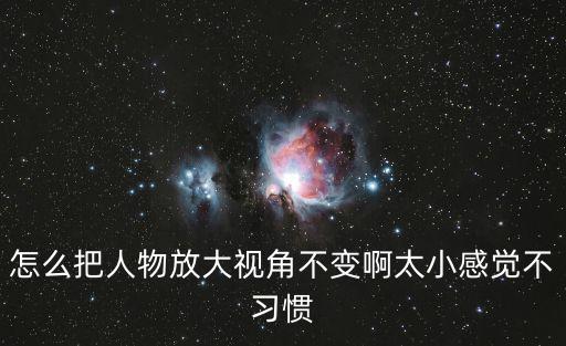 怎么把人物放大视角不变啊太小感觉不习惯