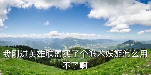 我刚进英雄联盟买了个诡术妖姬怎么用不了啊