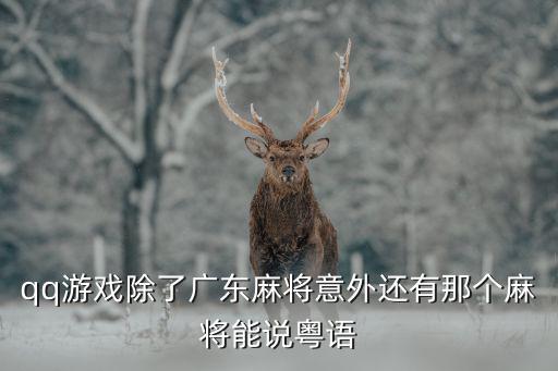 qq游戏除了广东麻将意外还有那个麻将能说粤语