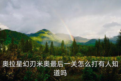 奥拉星幻刃米奥最后一关怎么打有人知道吗