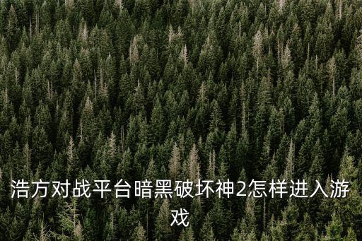 浩方对战平台暗黑破坏神2怎样进入游戏