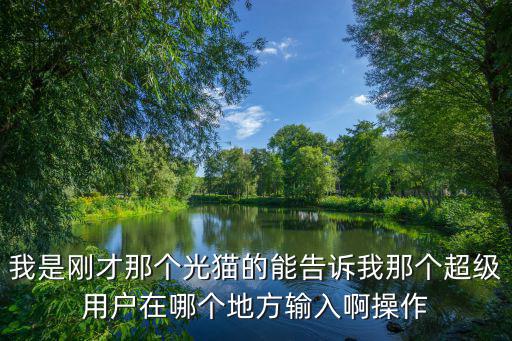 我是刚才那个光猫的能告诉我那个超级用户在哪个地方输入啊操作