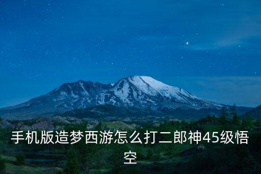 手机版造梦西游怎么打二郎神45级悟空