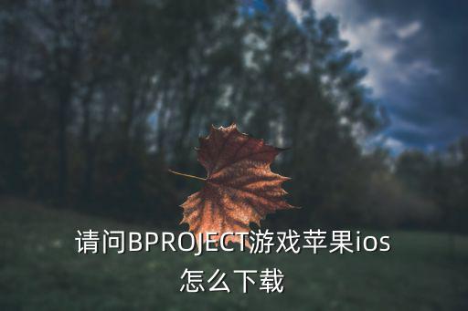 arb手游ios怎么下载，请问BPROJECT游戏苹果ios怎么下载