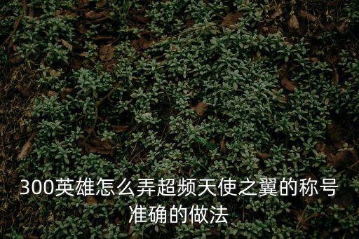 300英雄怎么弄超频天使之翼的称号准确的做法