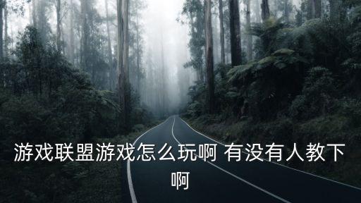 游戏联盟游戏怎么玩啊 有没有人教下啊