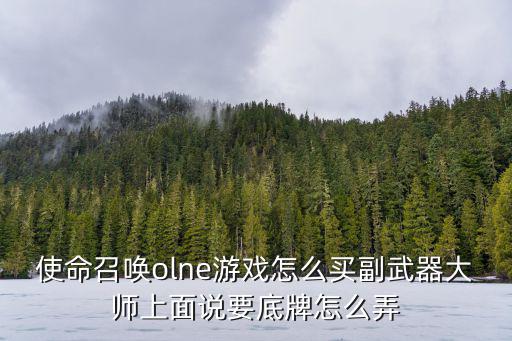 使命召唤olne游戏怎么买副武器大师上面说要底牌怎么弄