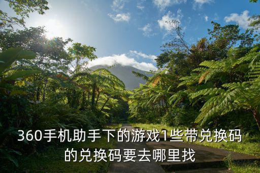 360手机助手下的游戏1些带兑换码的兑换码要去哪里找