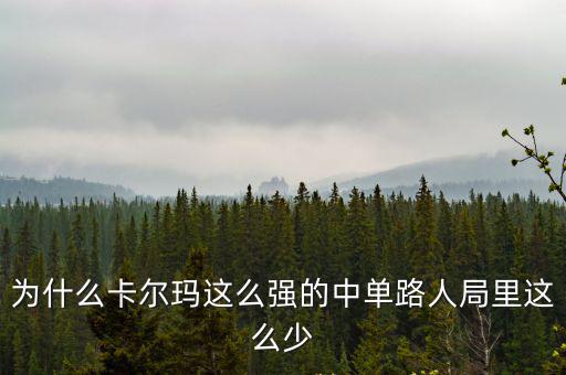 为什么卡尔玛这么强的中单路人局里这么少