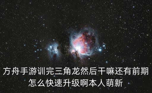 方舟手游训完三角龙然后干嘛还有前期怎么快速升级啊本人萌新