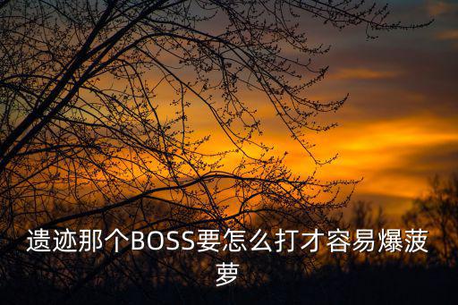 dnf手游真遗迹boss怎么打，遗迹那个BOSS要怎么打才容易爆菠萝