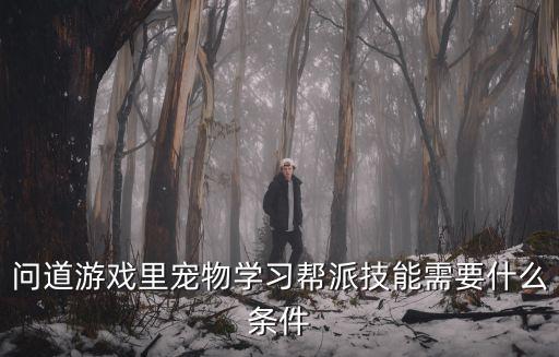 问道游戏里宠物学习帮派技能需要什么条件