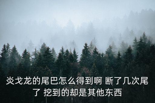 炎戈龙的尾巴怎么得到啊 断了几次尾了 挖到的却是其他东西