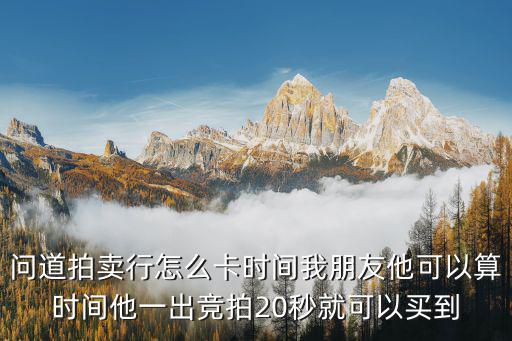 问道拍卖行怎么卡时间我朋友他可以算时间他一出竞拍20秒就可以买到