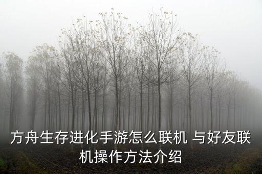 多人联机生存游戏手游怎么联机，方舟生存进化手游怎么联机 与好友联机操作方法介绍