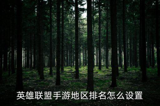 英雄联盟手游地区排名怎么设置