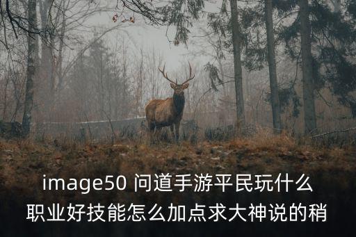 image50 问道手游平民玩什么职业好技能怎么加点求大神说的稍