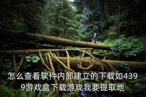 怎么查看软件内部建立的下载如4399游戏盒下载游戏我要提取地